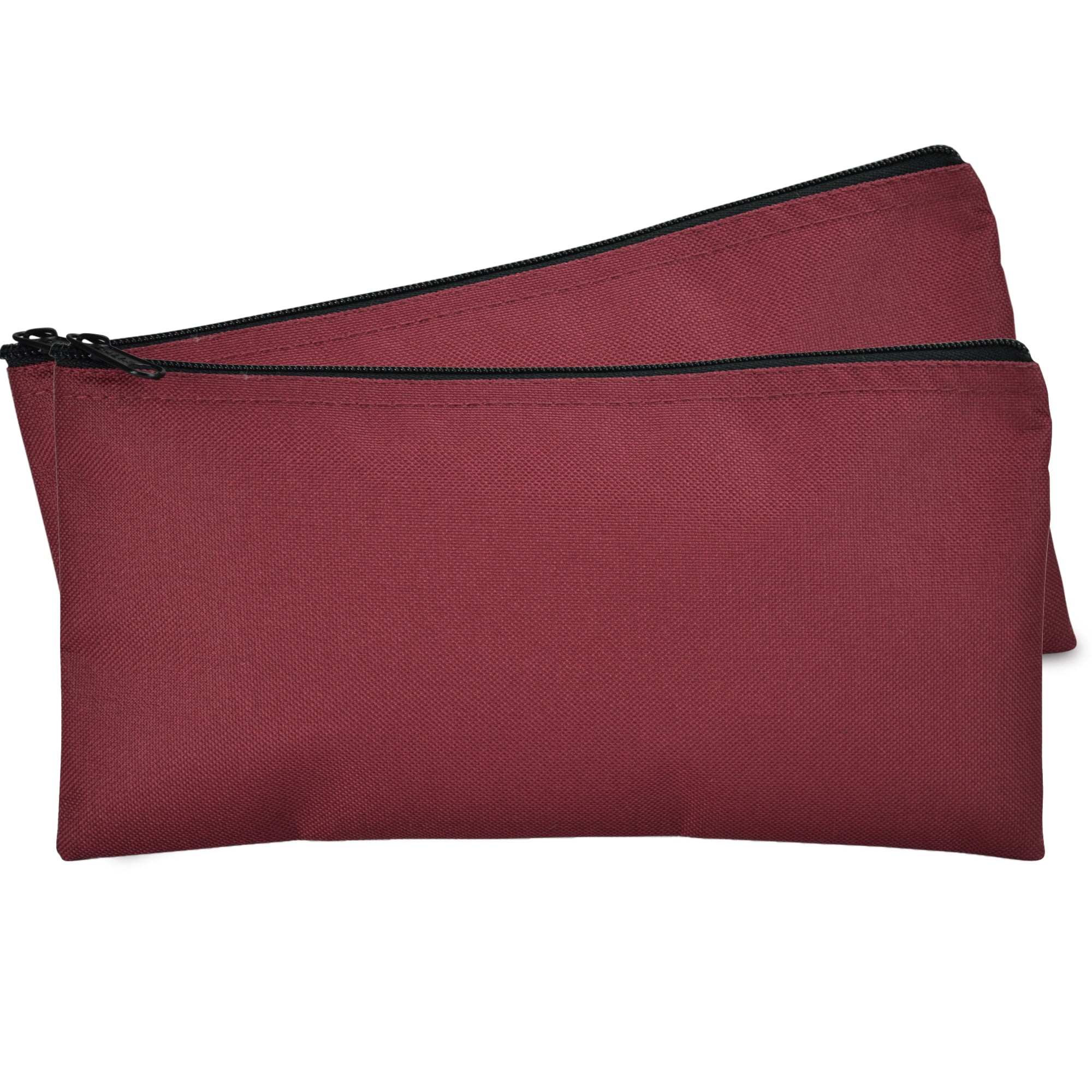 DALIX Bank Bags Money Pouch Checks Cash Utility Keys in Maroon (2 Pack