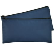 DALIX Money Deposit Bags with Zipper Closure, Navy Blue, (2 Pack)