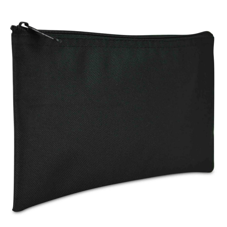 Dalix Bank Bags Money Pouch Security Deposit Utility Zipper Coin Bag in Black