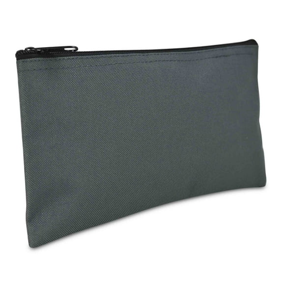 DALIX Bank Bags Money Pouch Security Deposit Utility Zipper Coin Bag in Gray