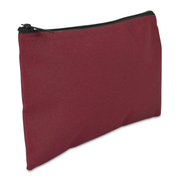 DALIX Bank Bags Money Pouch Security Deposit Utility Zipper Coin Bag in Maroon