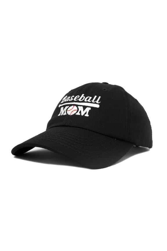 Baseball Mom Women's Ball Cap Dad Hat for Women in Black
