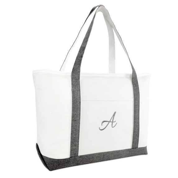 DALIX Beach Tote Bag Personalized Gifts for Women's Shoulder Bags Gray A