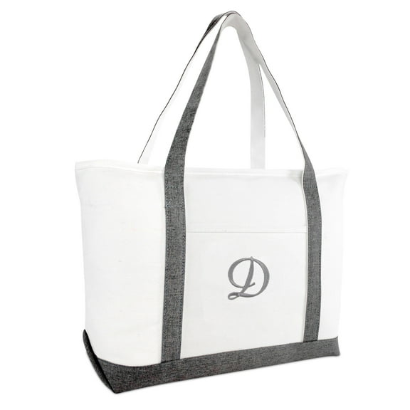 DALIX Beach Tote Bag Personalized Gifts for Women's Shoulder Bags Gray D