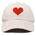thumbnail image 1 of DALIX Big Heart Womens Hat Embroidered Baseball Cap in Beige, 1 of 6