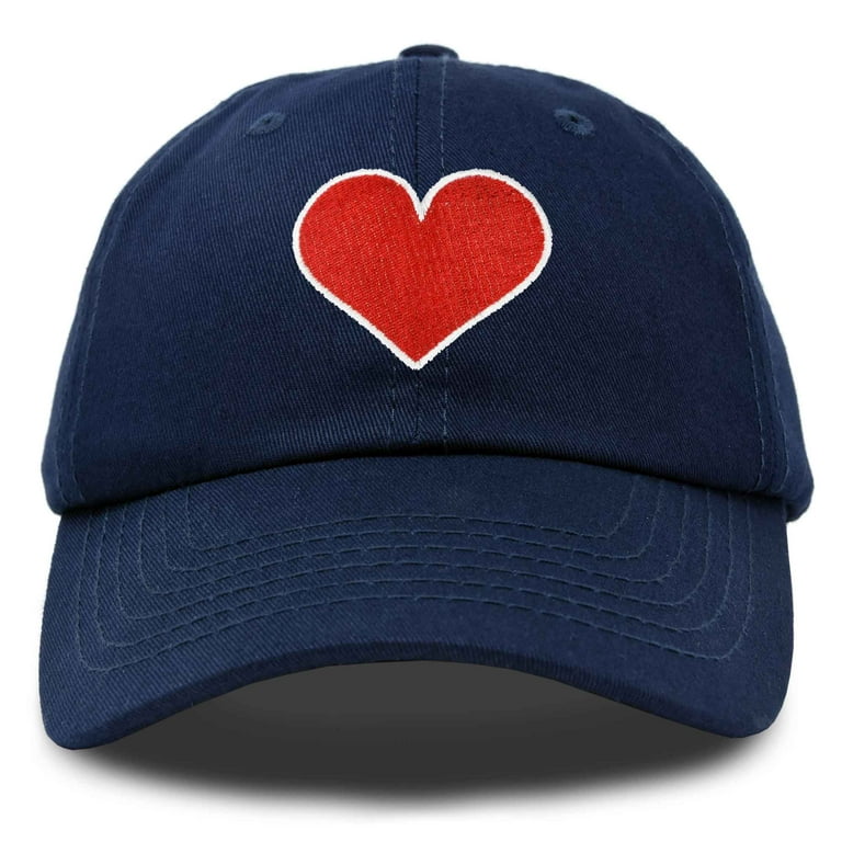 DALIX Big Heart Womens Hat Embroidered Baseball Cap in Navy Blue