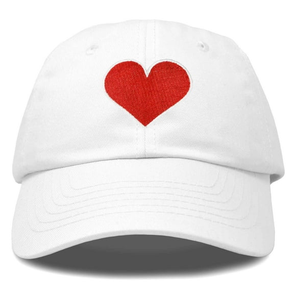 DALIX Big Heart Womens Hat Embroidered Baseball Cap in White