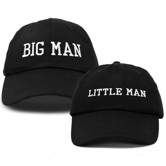 DALIX Big Man Little Man Hat Father Son Matching Cap Fun Gifts in Black