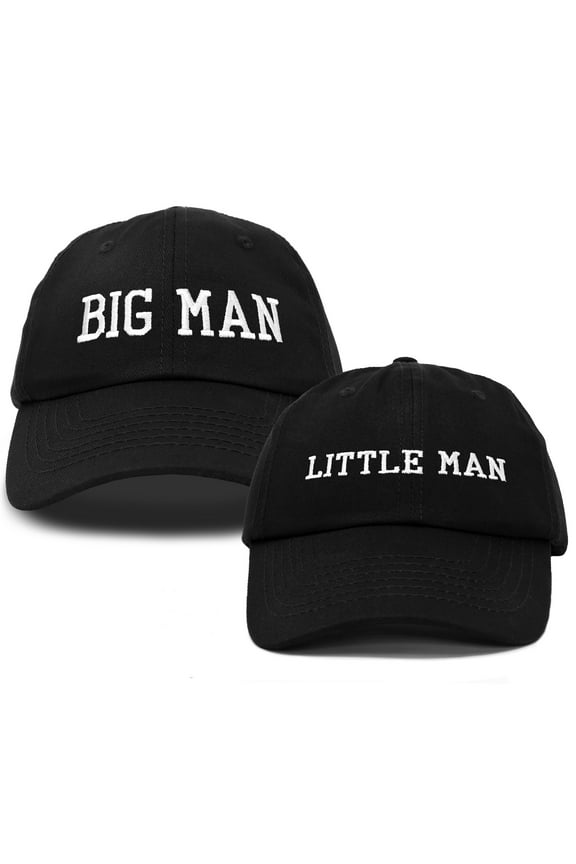 Big Man Little Man Hat Father Son Matching Cap Fun Gifts in Black