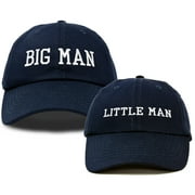 DALIX Big Man Little Man Hat Father Son Matching Cap Fun Gifts in Navy Blue