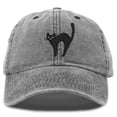 thumbnail image 1 of DALIX Black Cat Hat Womens Halloween Baseball Cap Washed in Black, 1 of 6