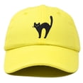 thumbnail image 1 of DALIX Black Cat Hat Womens Halloween Baseball Cap in Minion Yellow, 1 of 6