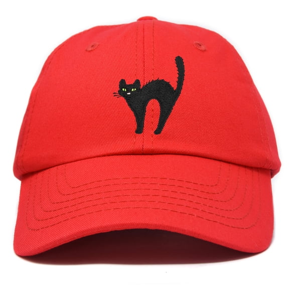DALIX Black Cat Hat Womens Halloween Baseball Cap in Red