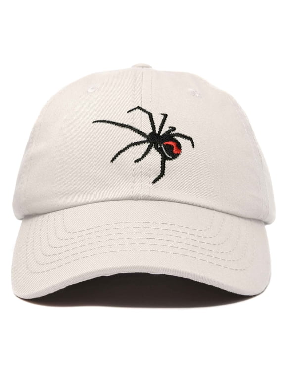 Black Widow Spider Hat Mens Womens Baseball Cap in Beige