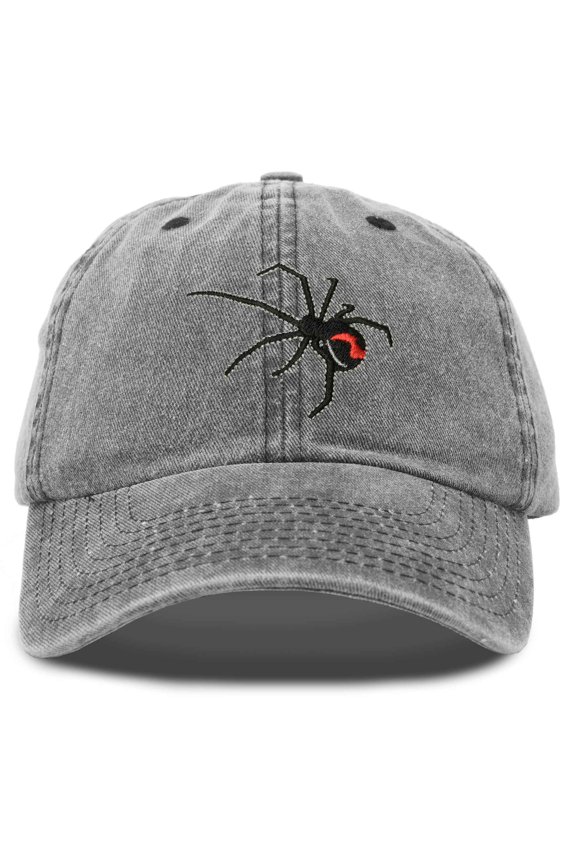 Black Widow Spider Hat Mens Womens Baseball Cap in Black Vintage