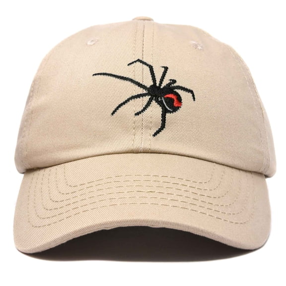 DALIX Black Widow Spider Hat Mens Womens Baseball Cap in Khaki