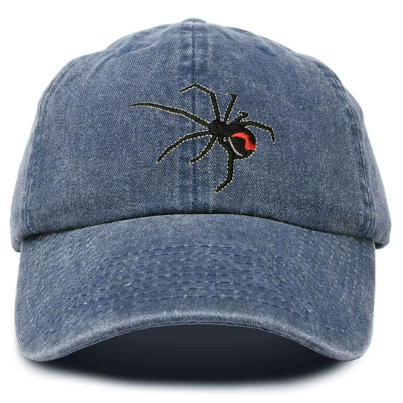 DALIX Black Widow Spider Hat Mens Womens Baseball Cap in Navy Blue Vintage