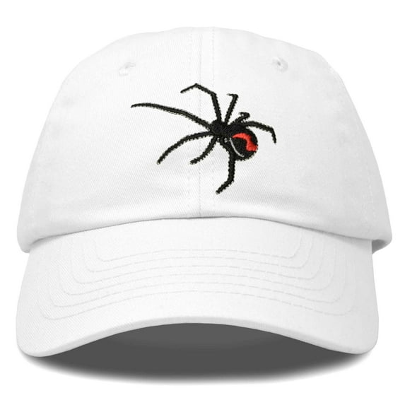 DALIX Black Widow Spider Hat Mens Womens Baseball Cap in White