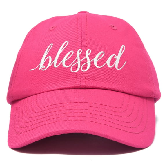 DALIX Blessed Women's Baseball Cap Soft Cotton Dad Hat in Hot Pink