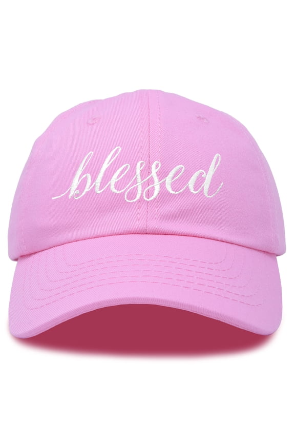 Blessed Women's Baseball Cap Soft Cotton Dad Hat in Light Pink