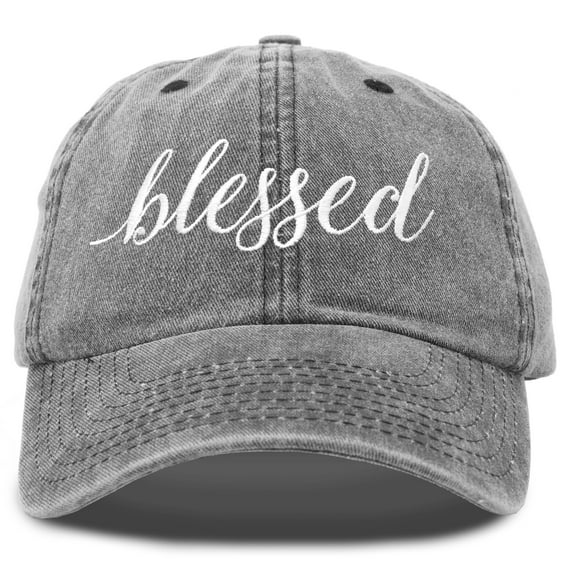 DALIX Blessed Women's Baseball Cap Soft Cotton Hat Denim Black