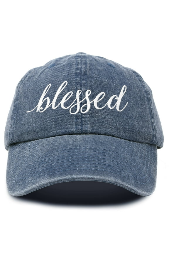 Blessed Women's Baseball Cap Soft Cotton Hat Denim Navy Blue