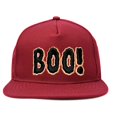 thumbnail image 1 of DALIX Boo! Halloween Hat Mens Womens Flat Bill Snapback Cap in Maroon, 1 of 7