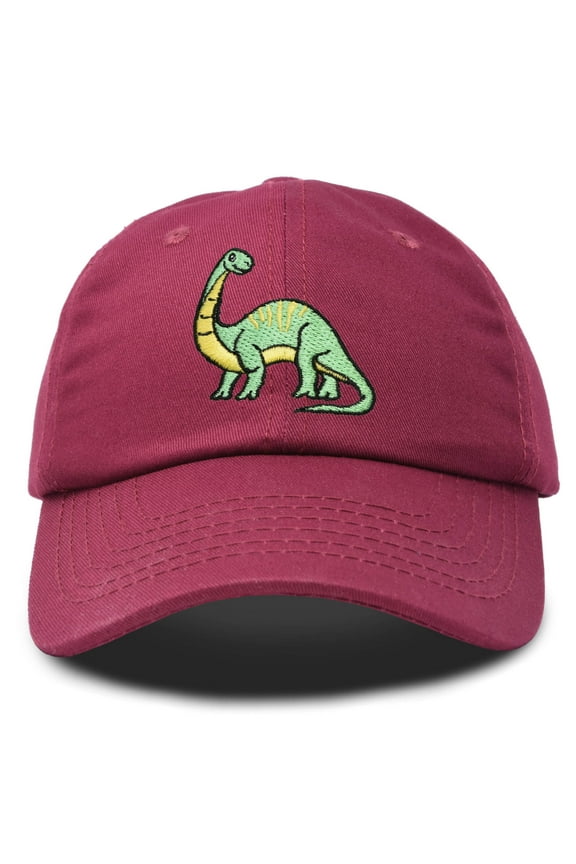Brontosaurus Apatosaurus Dinosaur Kids Hat Baseball Cap Girls Boys in Maroon