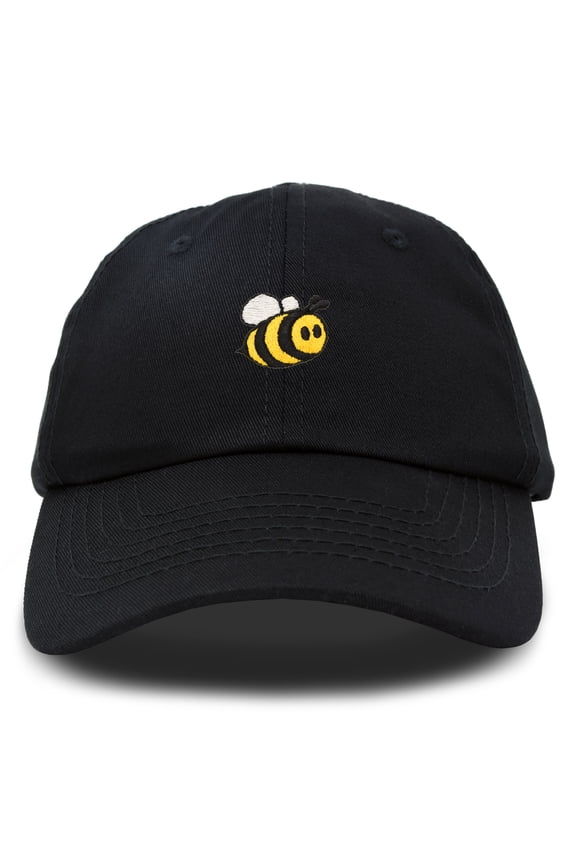 Bumble Bee Baseball Cap Dad Hat Embroidered Womens Girls in Black