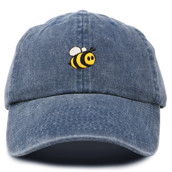 DALIX Bumble Bee Baseball Cap Dad Hat Embroidered Womens Girls in Blue Vintage