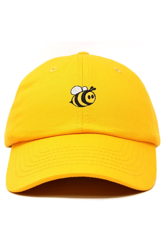 Bumble Bee Baseball Cap Dad Hat Embroidered Womens Girls in Gold
