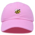 thumbnail image 1 of DALIX Bumble Bee Baseball Cap Dad Hat Embroidered Womens Girls in Light Pink, 1 of 2