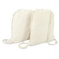 thumbnail image 1 of DALIX Canvas Drawstring Bag String Backpack Gym Mens Womens Natural Beige 2 Pack, 1 of 8