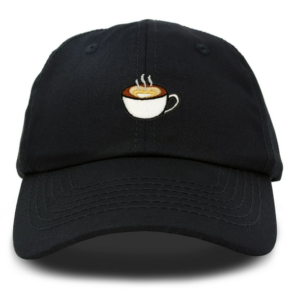 DALIX Cappuccino Hat Coffee Cup Womens Baseball Cap in Black
