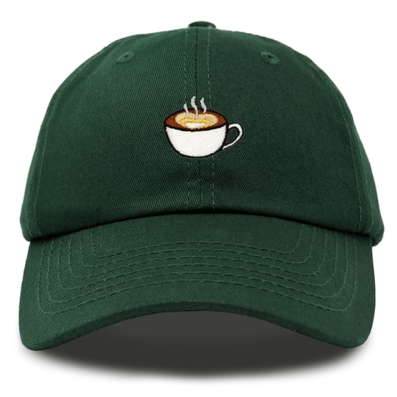 DALIX Cappuccino Hat Coffee Cup Womens Baseball Cap in Dark Green