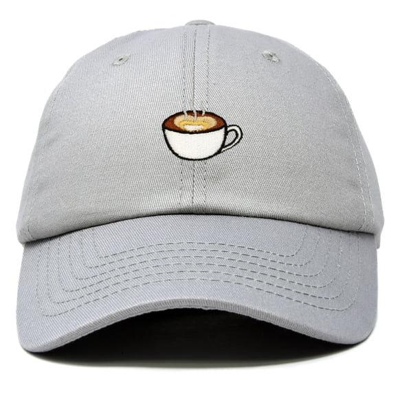 DALIX Cappuccino Hat Coffee Cup Womens Baseball Cap in Gray