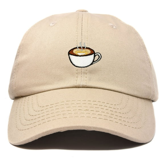 DALIX Cappuccino Hat Coffee Cup Womens Baseball Cap in Khaki