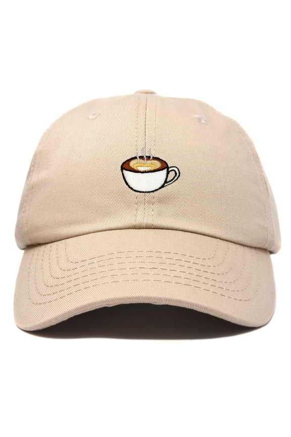 Cappuccino Hat Coffee Cup Womens Baseball Cap in Khaki