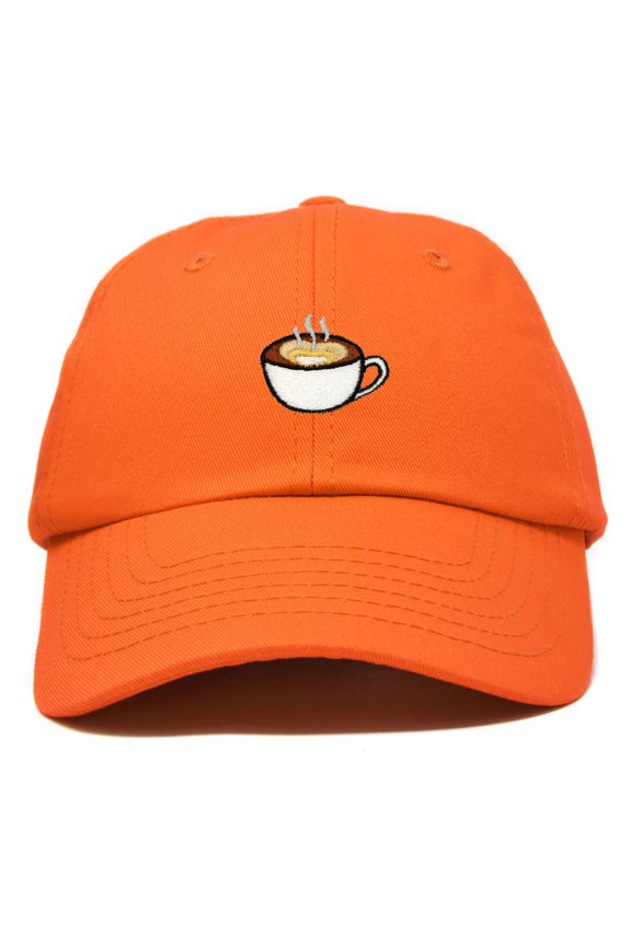 Cappuccino Hat Coffee Cup Womens Baseball Cap in Orange