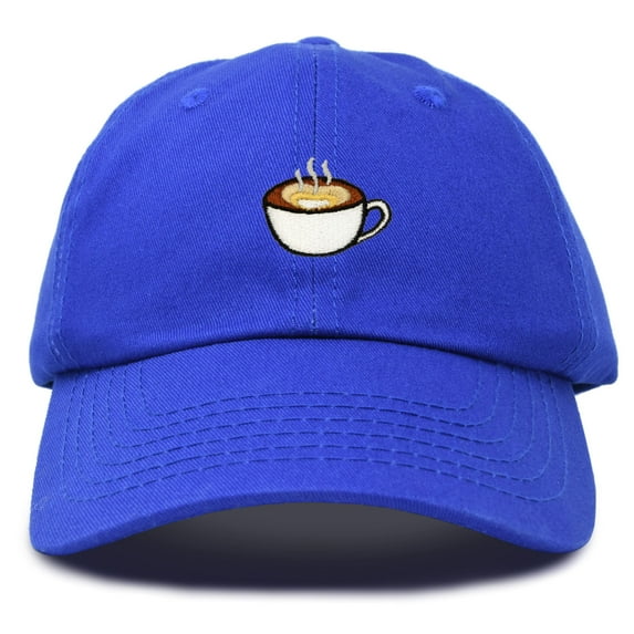 DALIX Cappuccino Hat Coffee Cup Womens Baseball Cap in Royal Blue