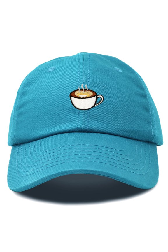 Cappuccino Hat Coffee Cup Womens Baseball Cap in Teal
