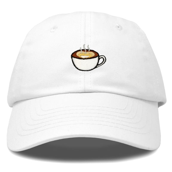 DALIX Cappuccino Hat Coffee Cup Womens Baseball Cap in White