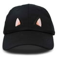 thumbnail image 1 of DALIX Cat Ears Hat Womens Cute Baseball Cap in Black, 1 of 6