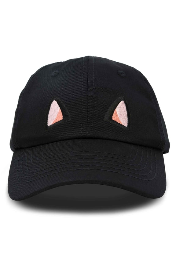 Cat Ears Hat Womens Cute Baseball Cap in Black