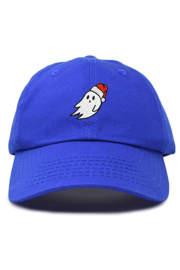 Christmas Ghost Embroidered Baseball Dad Cap in Royal Blue