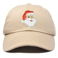 thumbnail image 1 of DALIX Christmas Happy Santa Hat Womens Embroidered Baseball Cap in Khaki, 1 of 6