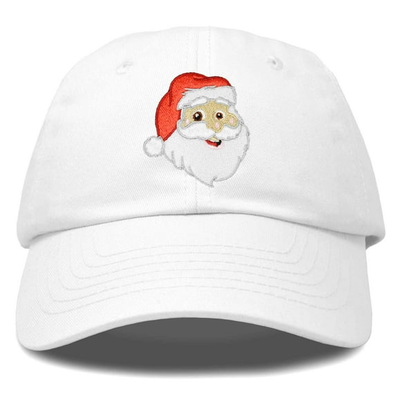 DALIX Christmas Happy Santa Hat Womens Embroidered Baseball Cap in White