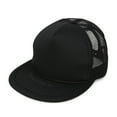 thumbnail image 1 of DALIX Classic Trucker Cap Flat Bill Adjustable Snapback 5 Panel Plain Hat Black, 1 of 6