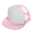 thumbnail image 1 of DALIX Classic Trucker Cap Flat Bill Adjustable Snapback 5 Panel Plain Hat Light-Pink-White, 1 of 5