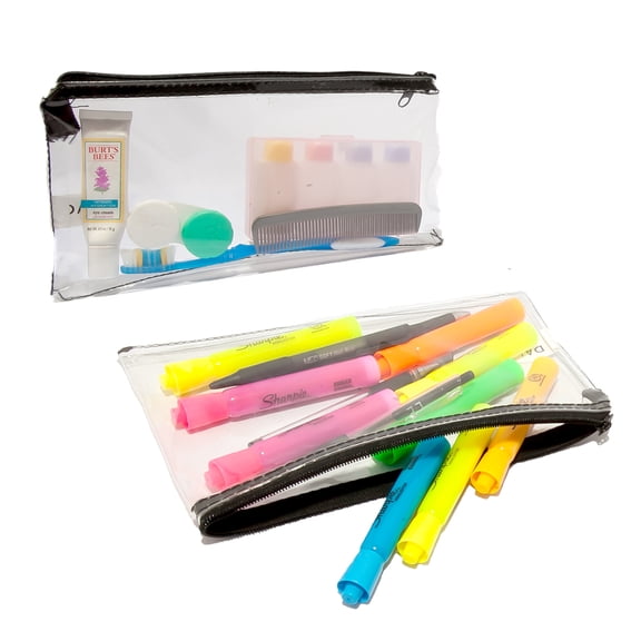 DALIX Clear Pouch Travel Case Makeup Cosmetic Bag With Zipper Bulk 240 PACK